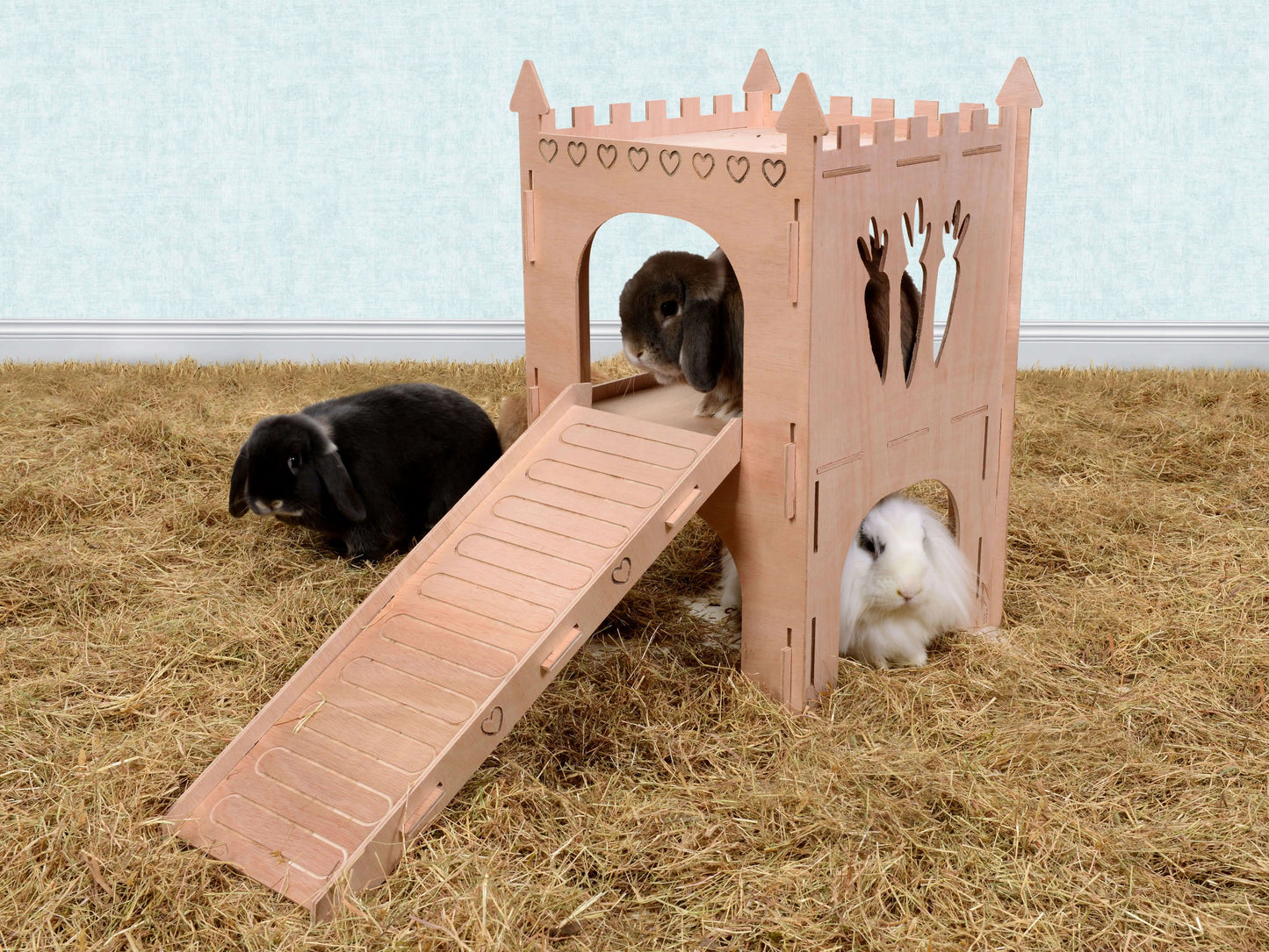 Double-storey turret with ramp (Rabbit) - Pet Palaces