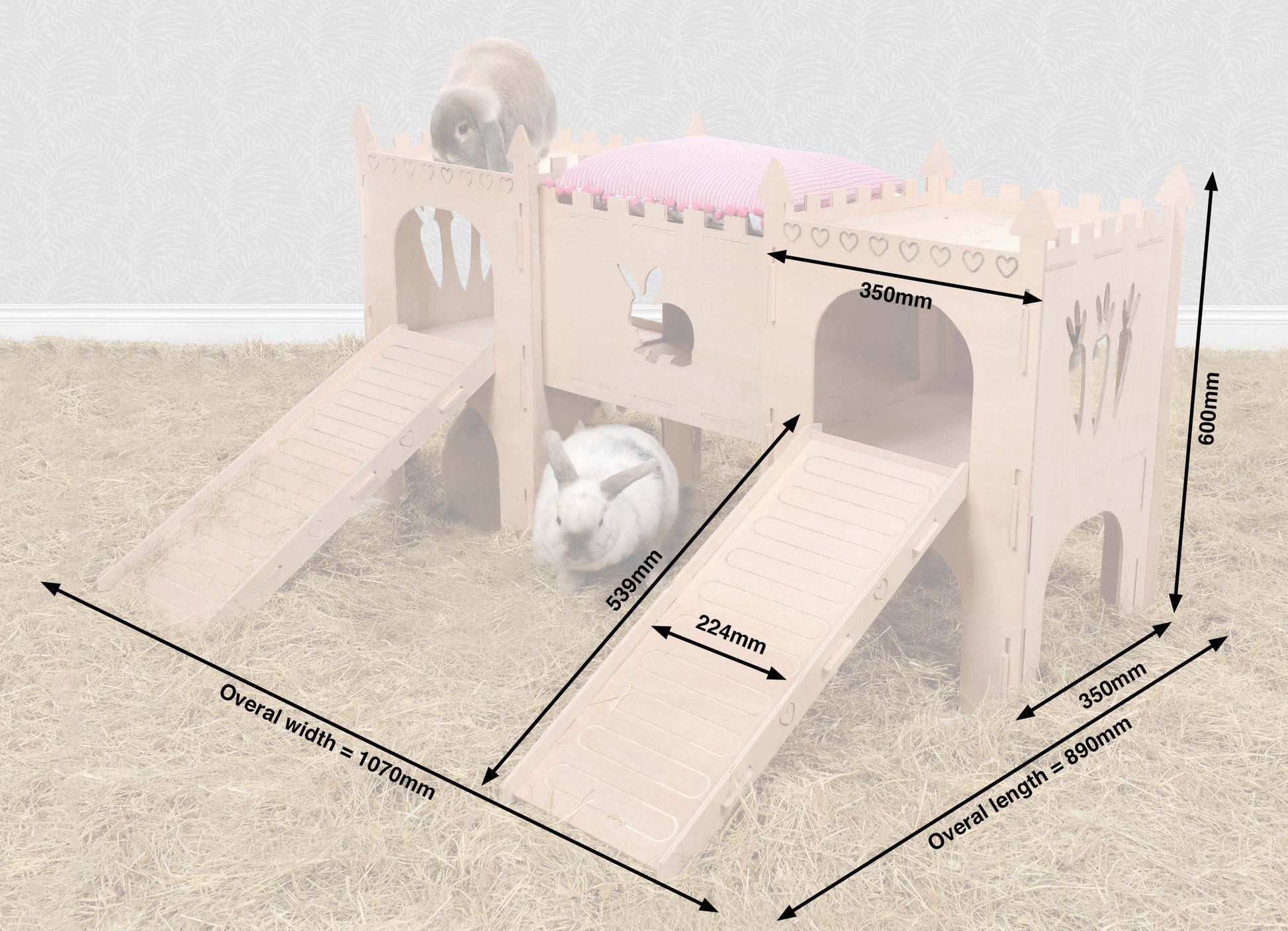 Double-storey Turrets, Double Ramp & Bridge (Rabbit) - Pet Palaces