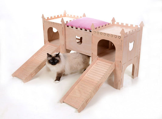 Double turret, double ramp and bridge (Cat) - Pet Palaces