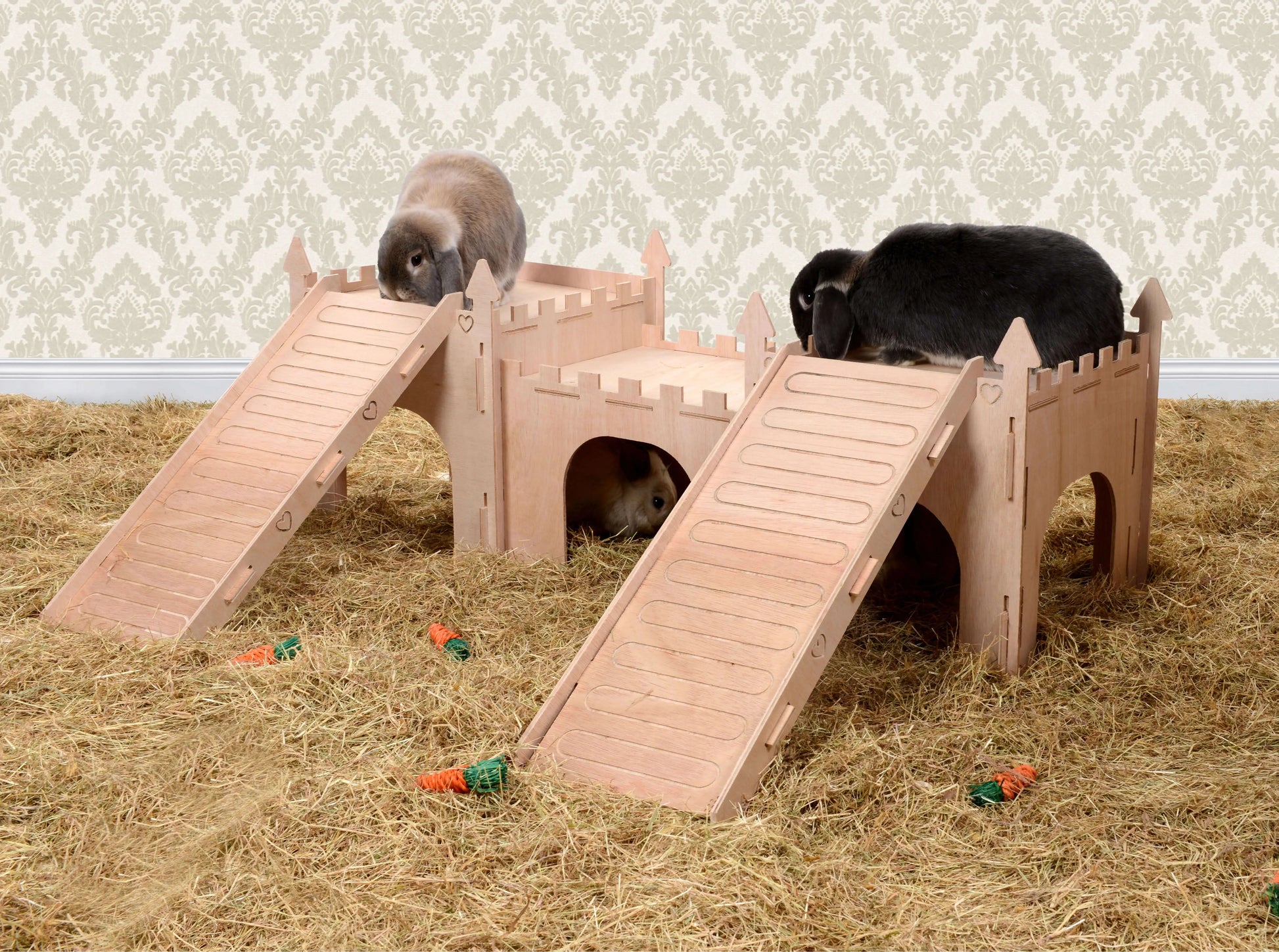 Double Turret, Tunnel and Double Ramps (Rabbit) - Pet Palaces