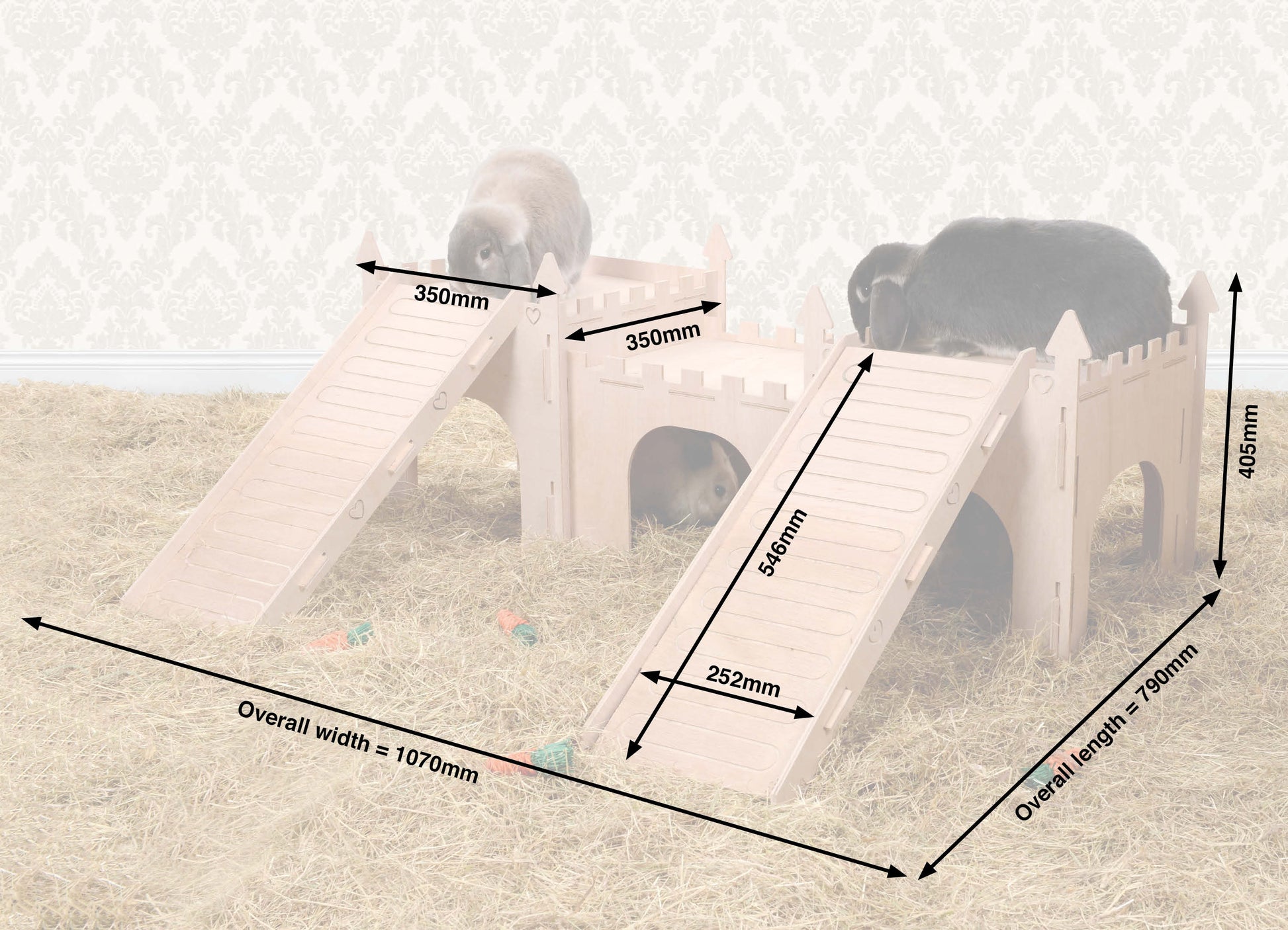 Double Turret, Tunnel and Double Ramps (Rabbit) - Pet Palaces