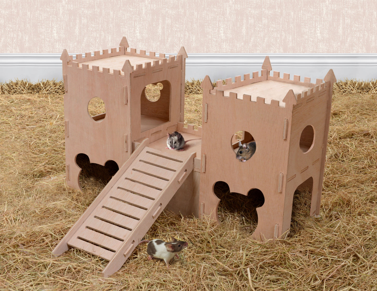 Double-turret, tunnel & ramp (Mouse) - Pet Palaces