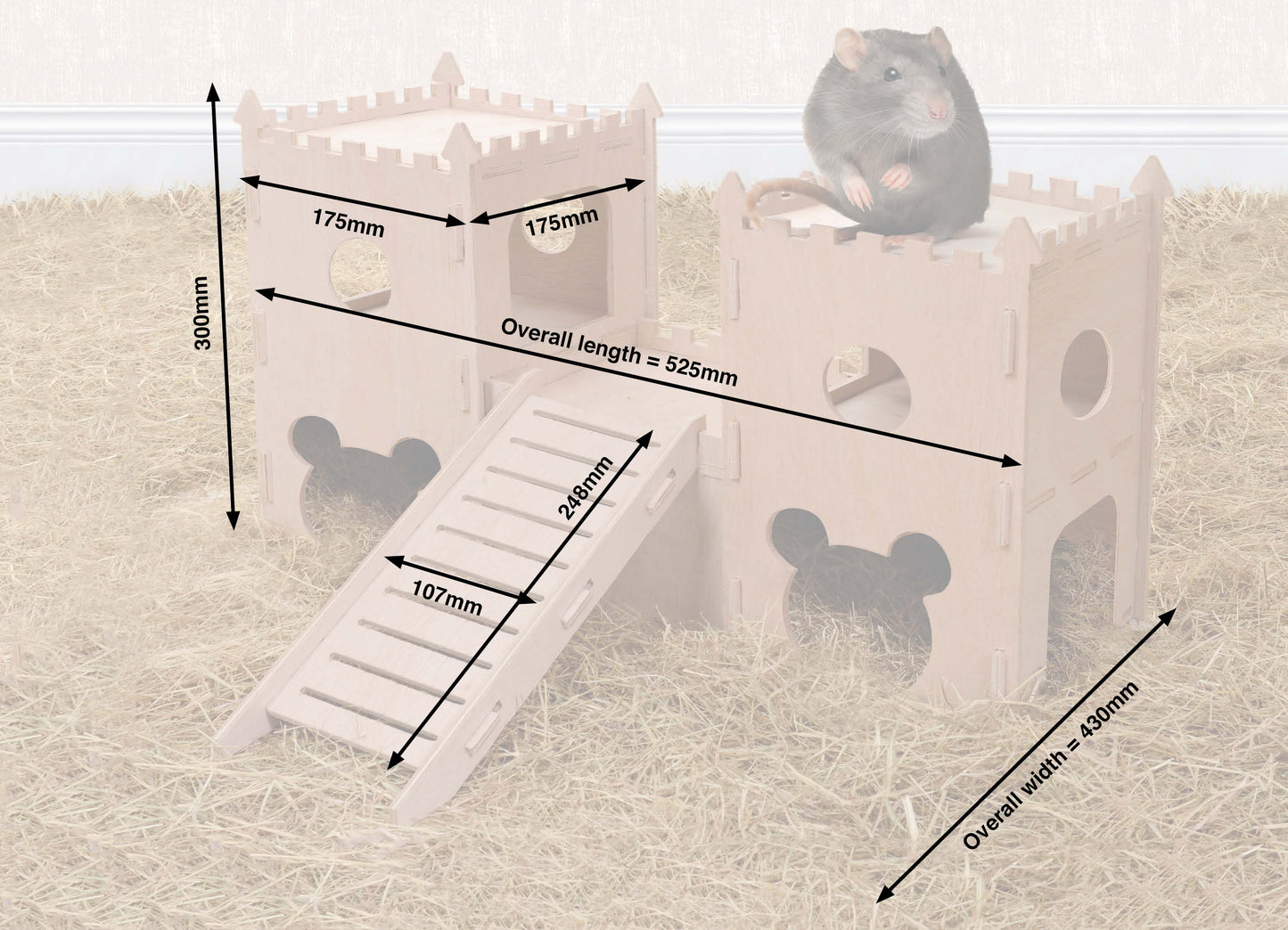 Double-turret, tunnel & ramp (Rat) - Pet Palaces