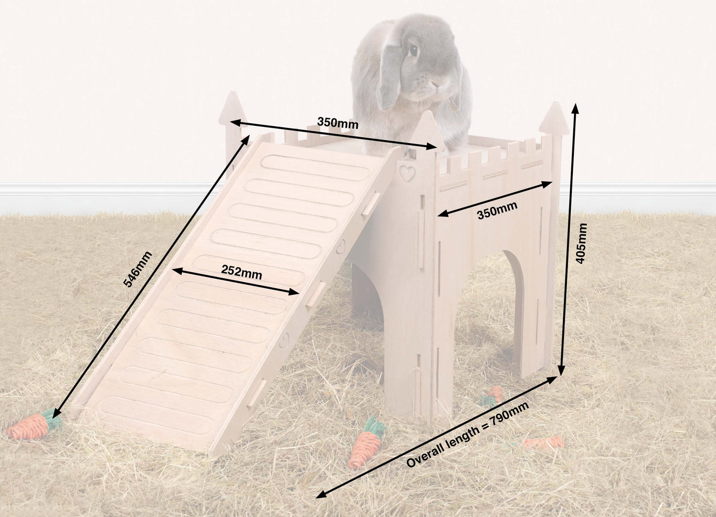 Single-storey turret with ramp (Rabbit) - Pet Palaces